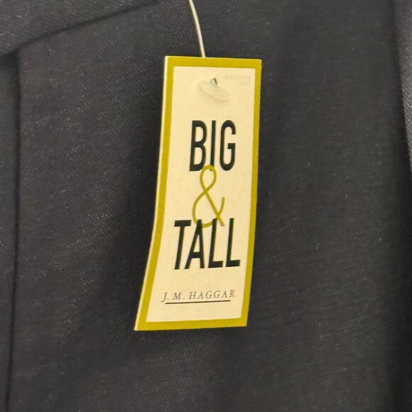 J.M. Haggar Big/Tall Pleated  Fit Dress Pants Dark Navy Hidden Expandable Waistb - Picture 3 of 11